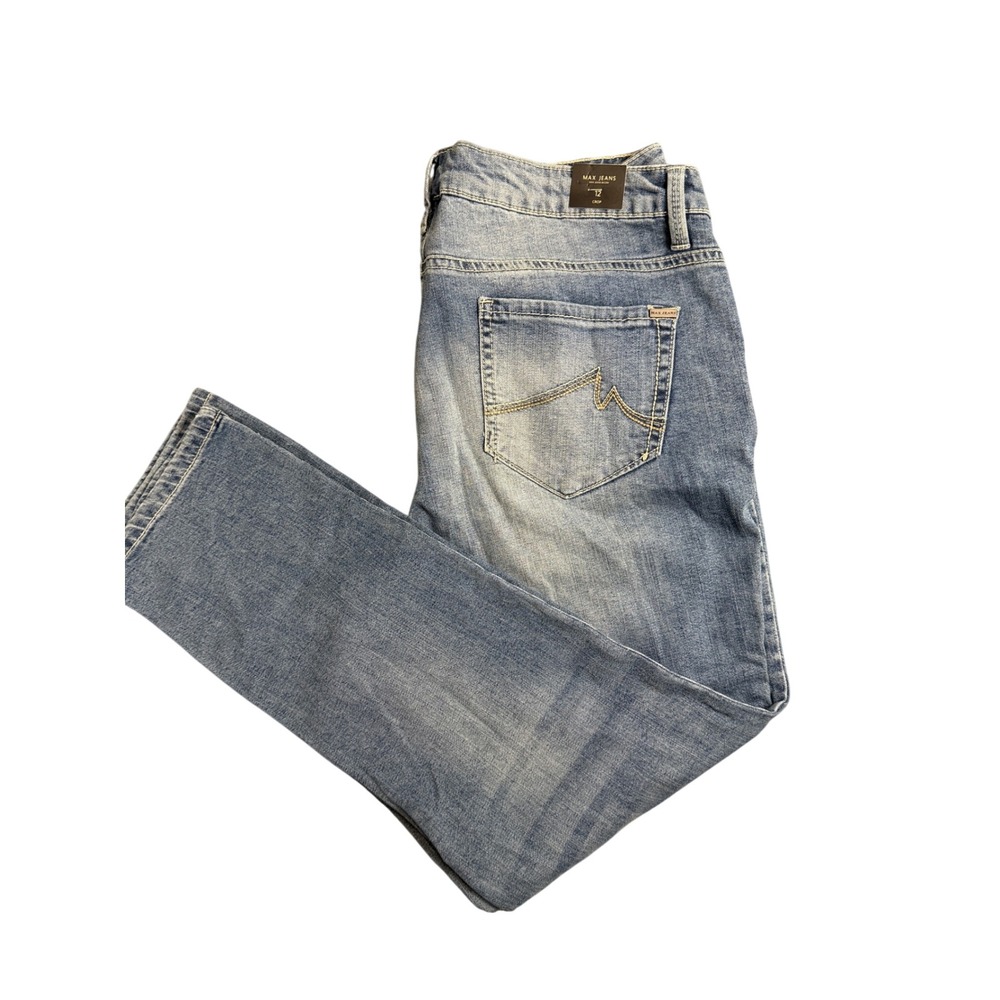 Max Jeans Jane Wash Cropped Straight Leg Denim Jeans Blue‎ Size 12 NWT X647CRP